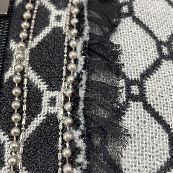 Alberto Makali Jacket NWT Knit Coat Beads Tulle Wool Black Gray Size Small S - Picture 9 of 16